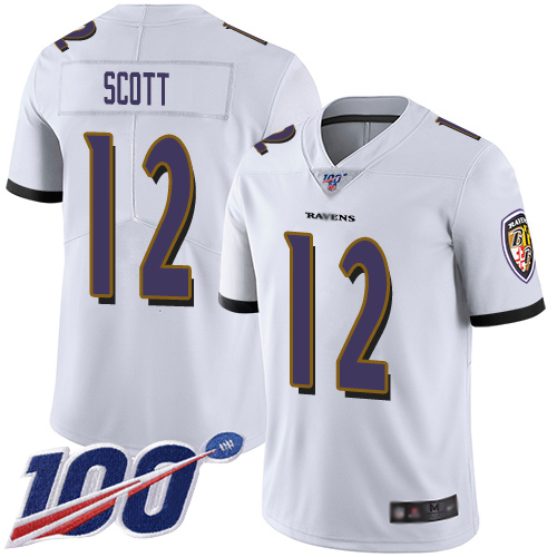 Baltimore Ravens Limited White Men Jaleel Scott Road Jersey NFL Football 12 100th Season Vapor Untouchable